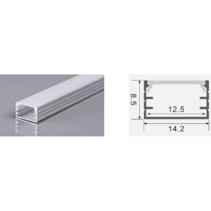 Housing Bar / Aluminium Profile LED Strip Type U Type Y Hitam Putih 1M