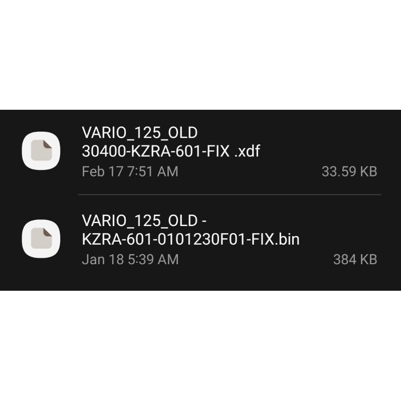 file remap bin xdf kzr 601 kode kzra 601 honda vario old 125 bohlam K2VG vario new 125 N32 dan N42 2