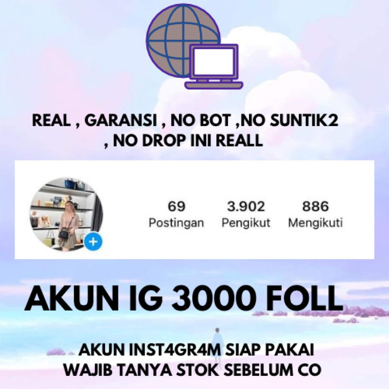 AKUN INSTAGRAM REAL AKTIF INDO BERGARANSI