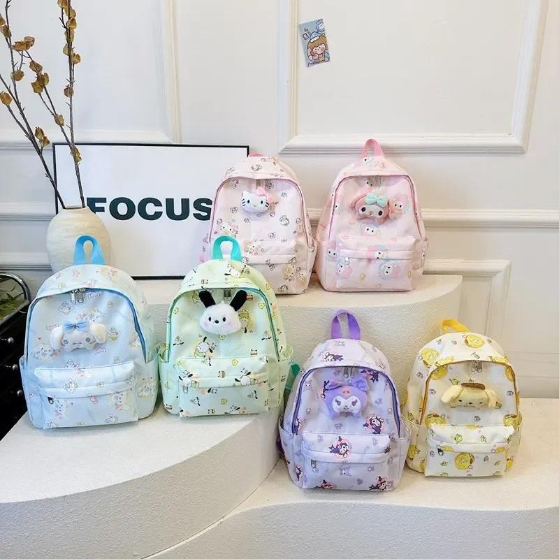 

Kawaii Sanrio Bag Cinnamoroll Backpack Schoolbag Kids Cute Kuromi Student High Capacity Shoulder Bags for Children Gifts for Kid