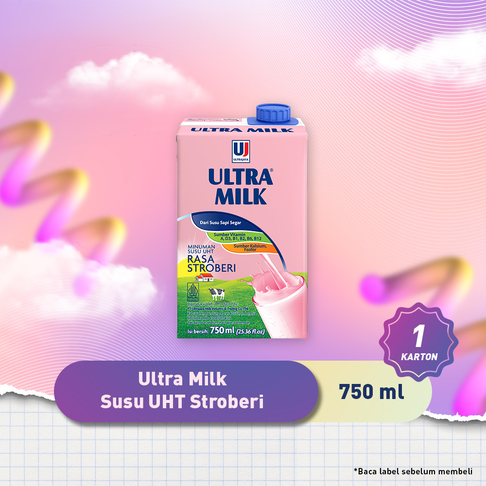 

Ultra Milk Susu UHT Strawberry 750 ml