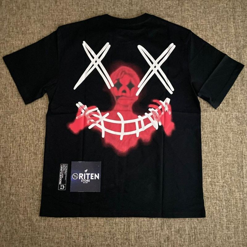 Kaos Oversize Ricky Is Clown Red Ghost Tee Black Original / RickyisClown