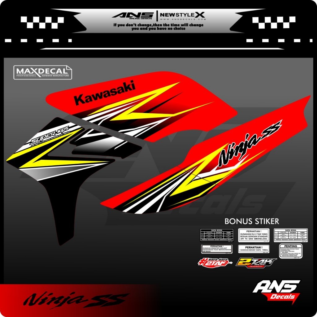 Striping Variasi NINJA SS Transparan Striping Ninja R NINJA SS ORIGINAL STRIPING MOTOR KAWASAKI NINJ