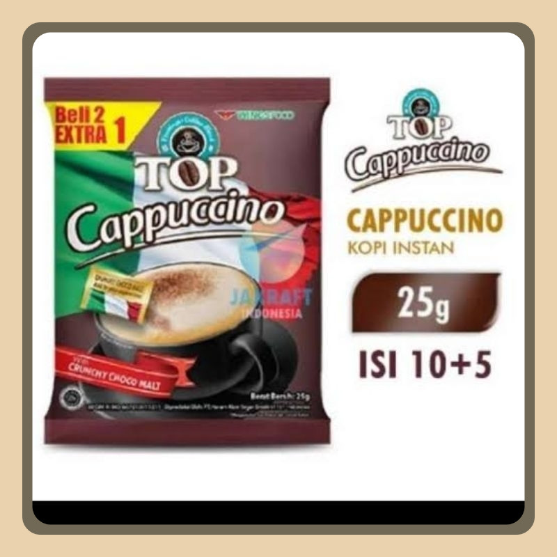 

Kopi Top Cappucino isi 15 Sachet 1 Renceng Monazala