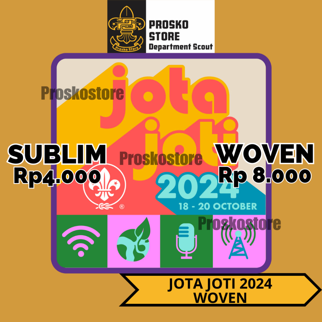 Bordir Logo Jota Joti 2024 Woven dan Sublim Patch / Badge / Tiska anti Luntur - Proskostorebisa pesa