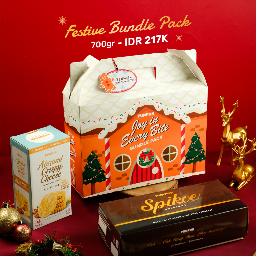 

Hampers Natal [ Almond Crispy + Spikoe ] PUNPUN [ Free Greeting Card ]