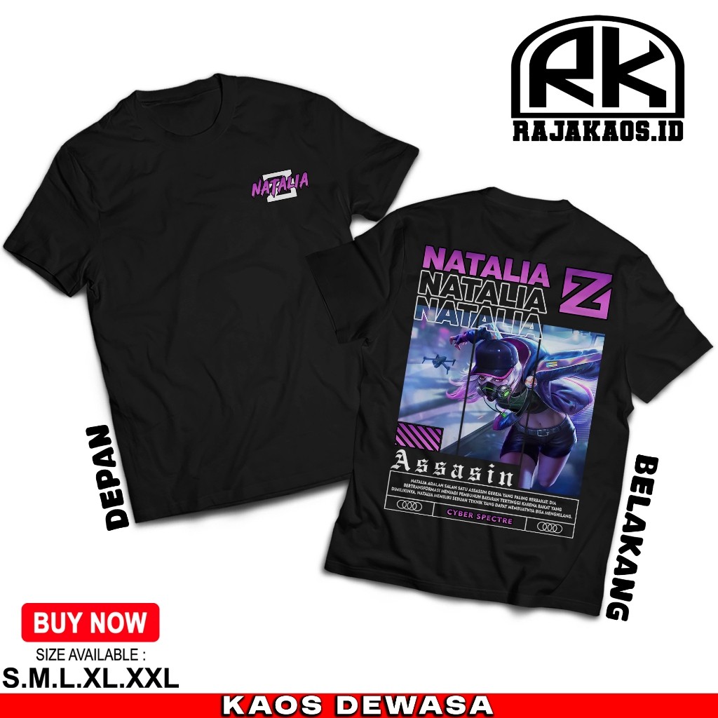 RAJA KAOS MOBILE LEGEND NATALIA CYBER SPECTRE - KAOS NATALIA ASSASSIN - KAOS ML VIRAL - COMBED 30S