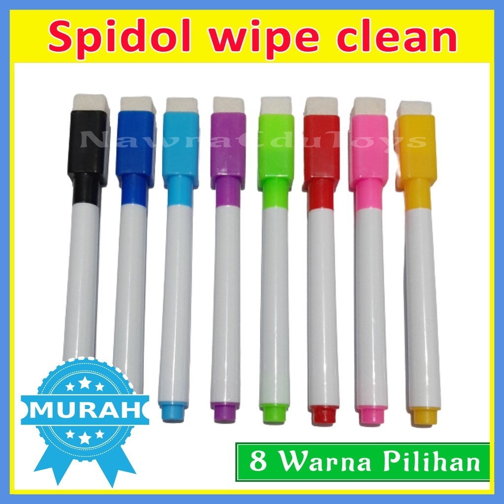 

Best Seller SPIDOL WIPE CLEAN, small whiteboard pen with eraser, spidol dengan penghapus DS-84