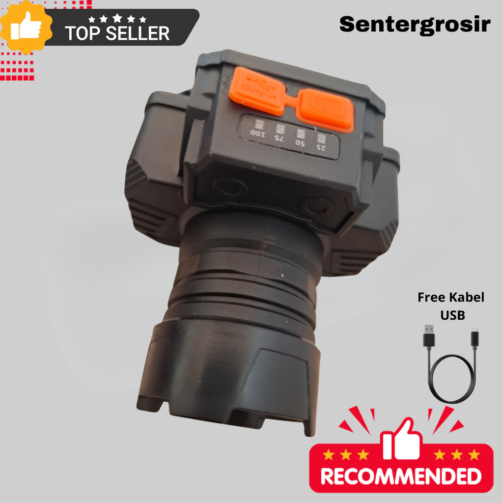 Senter Grosir Best Premium Senter Kepala Super Terang Usb Led Headlamp Senter Camping 3mode Penerang