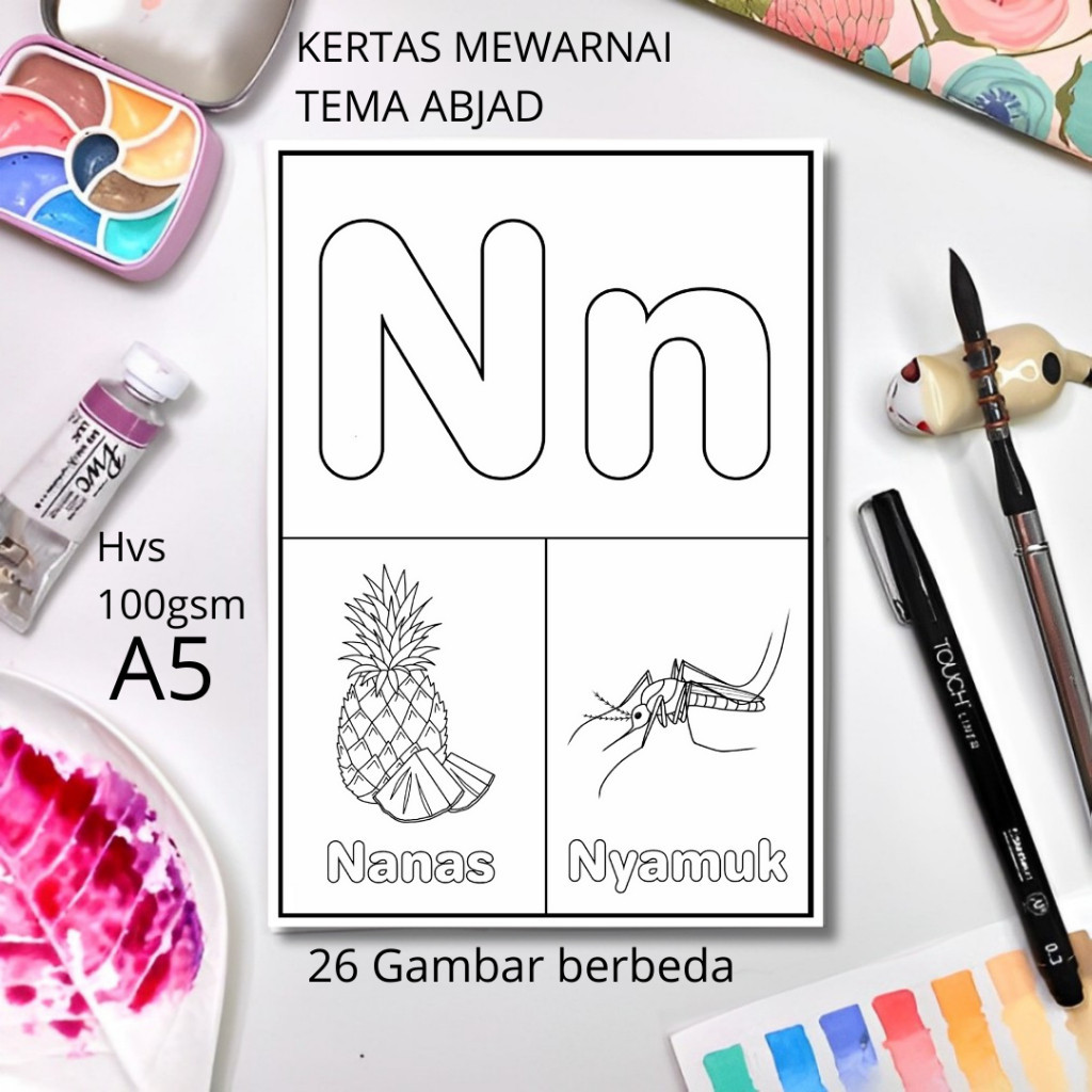 

30 Gambar Kertas mewarnai anak / Coloring / Sketa Tema Abjadclaraa aurel
