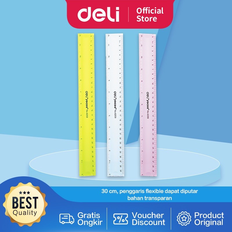 

Deli Penggaris Lipat Flexible untuk penggunaan ringkas dan portable 30cm E6209