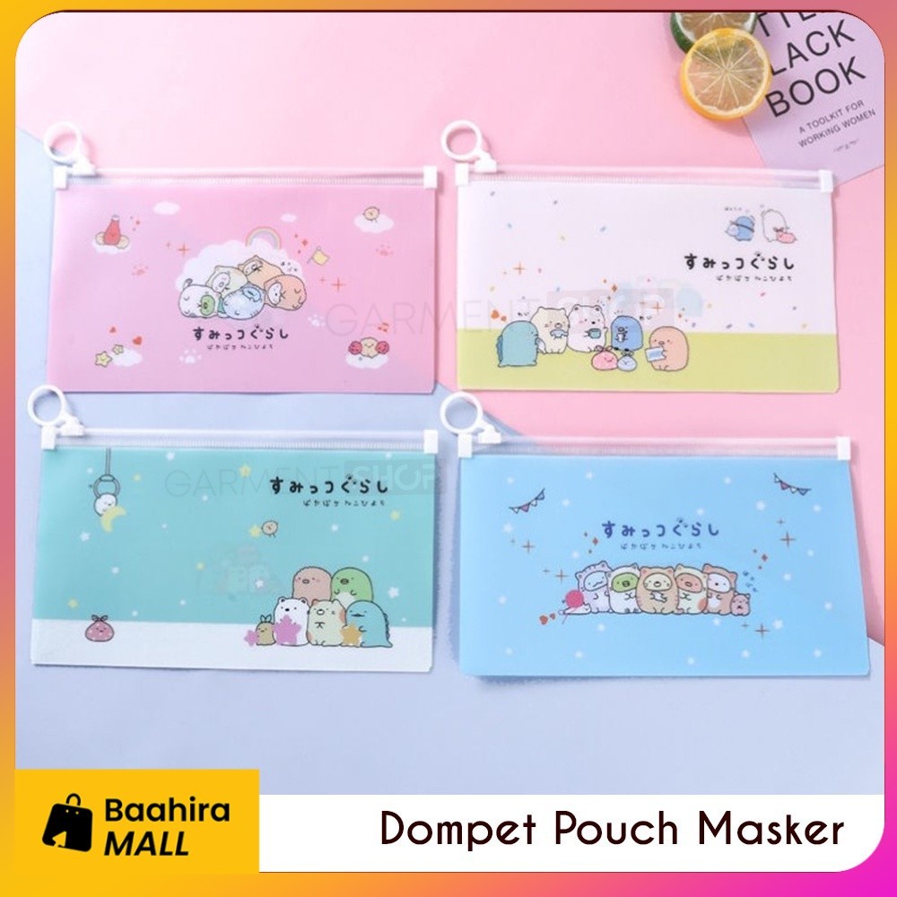

Tempat Penyimpanan Pensil Zipper Pouch Alat Tulis Kosmetik Motif Karakter Multifungsi