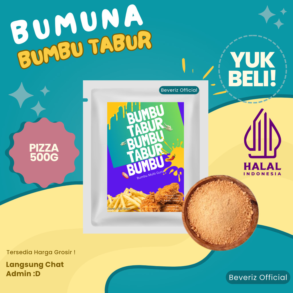 

BEVERIZ Bumuna Bumbu Rasa Pizza 500g | Bubuk Tabur Premium Aneka Rasa Keripik Kentang Makaroni