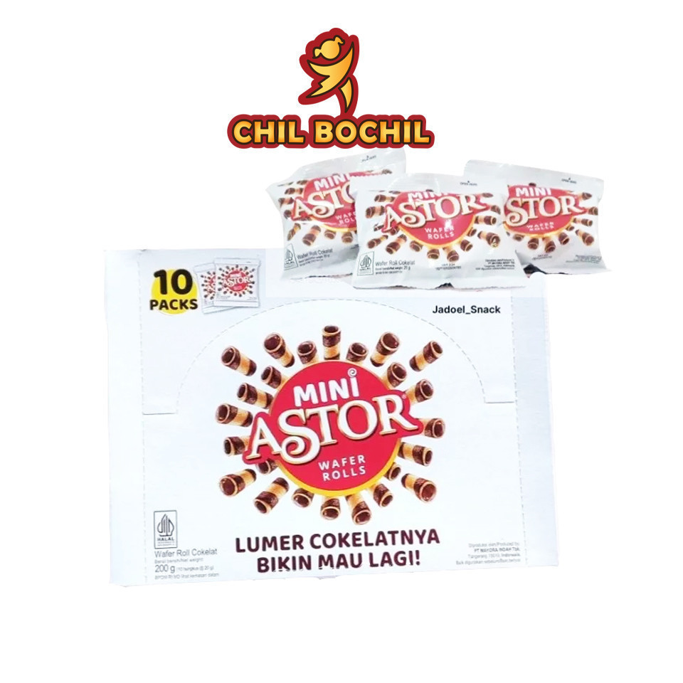 

MINI ASTOR BOX 200 GRAM ( ISI 10 BUNGKUS X 20 GRAM ) - WAFER MINI ASTOR ROOLS 200 GRAM ISI 10 BUNGKUS - CHIL BOCHIL