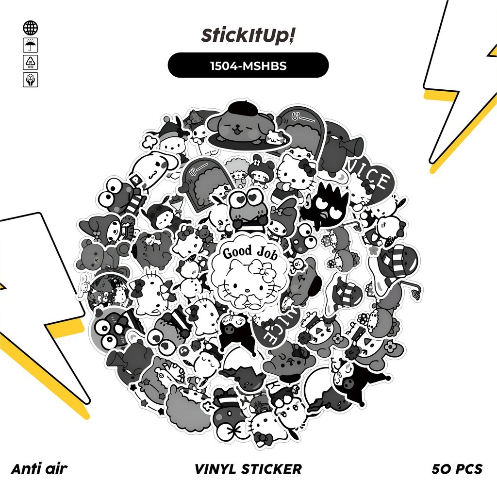 

COD 50 Pcs Stiker Mix Sanrio Hello kitty Badzt maru Lucu Anti Air Untuk Dekorasi Notebook Sepeda Skateboard Handphone DIY