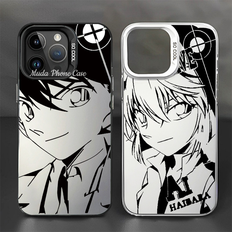 Kudou Shinichi Dan Haibara Ai Detective Conan Case For MI POCO M2 M3 M6 X5 X6PRO C31 C40 C55 C65 Red