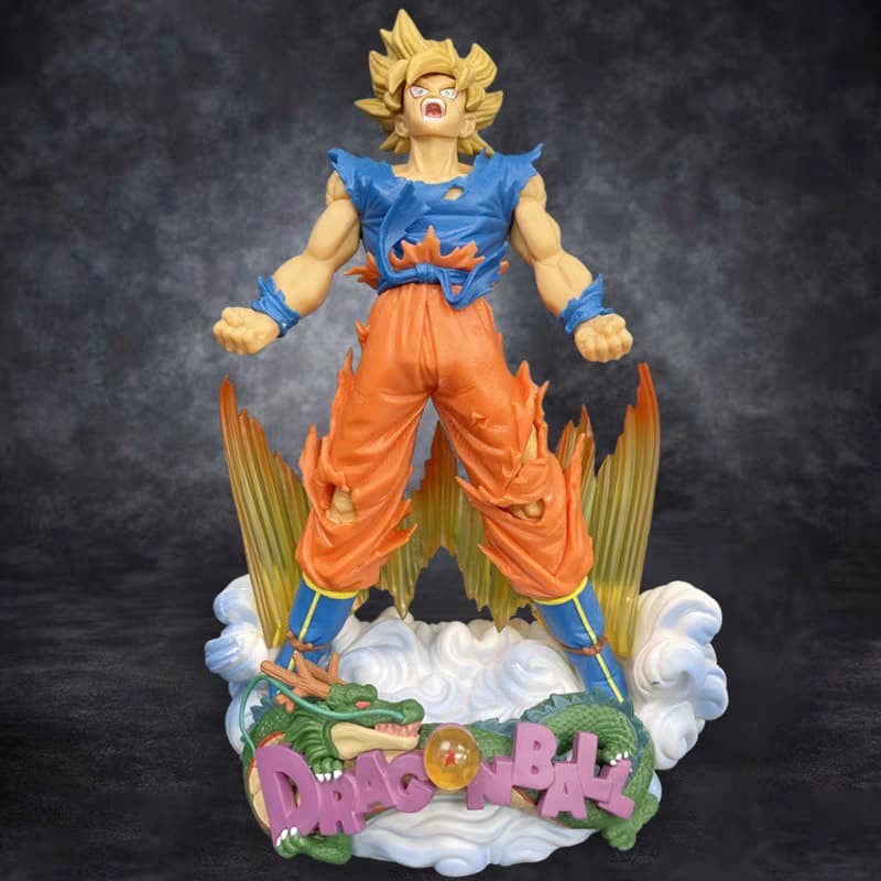 Patung Anime Action Figure Dragon Ball Goku Super Saiyan Big Size Koleksi - Plastik Karet PVC - Main