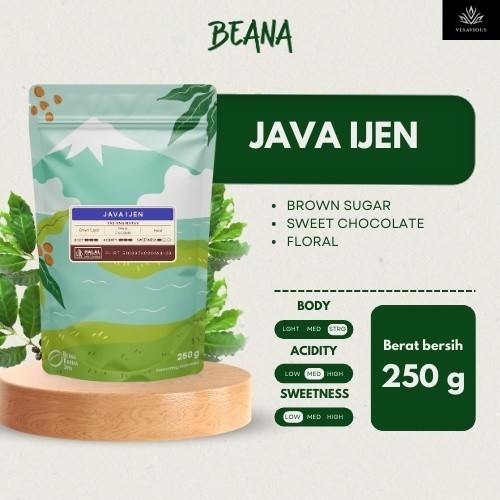 

Java Ijen Arabica Coffee Roasted Beans | Biji Kopi Bubuk 250gr - Beana Roastery Semarang