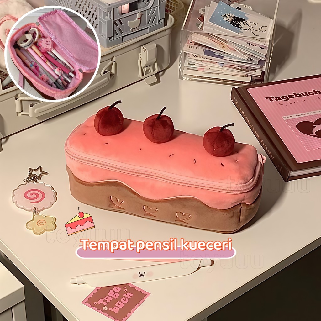 

Cherry Cake Pencil Case/ Pink Cake Pen Tas/ Cute Cherry/ Girl Heart High Value Student Large Kapacity Pencil Box Bag/ Tempat Pensil/ Alat Tulis Siswa/ Tas Pensil Anak Perempuan
