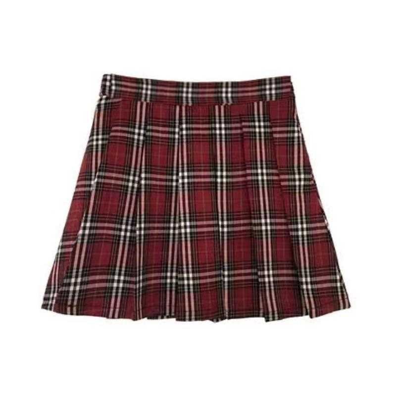 OBRAL Rok merah JK Cuci Gudang JUMBO 4XL 90-100 KG Kotak-kotak Retro Merah Tahun Baru Rok