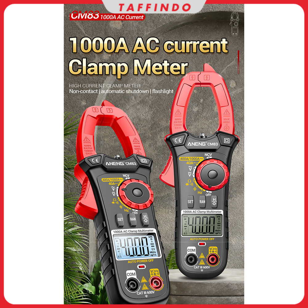 ANENG Clamp Meter Digital Multimeter Multitester LCD Flashlight 1000A - CM83