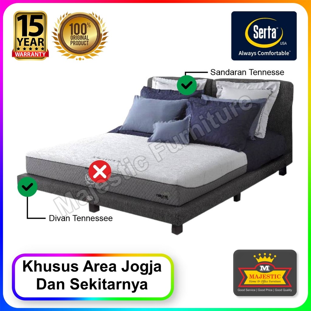 Divan Sandaran Serta Tennessee - 100/120/160/180/200 - Jogja (Tinggi Sandaran 100 cm, Tinggi Divan 2