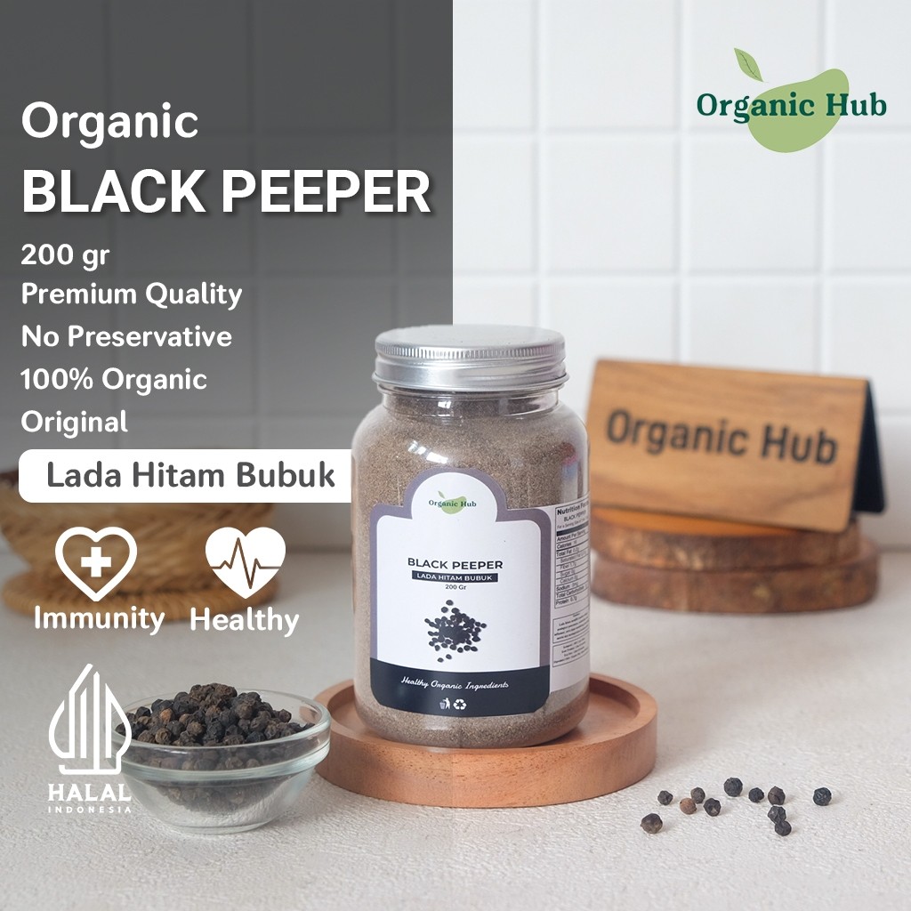 

Organic Hub Lada Hitam Bubuk Halus Bumbu Dapur Premium Black Pepper Powder 200 gr