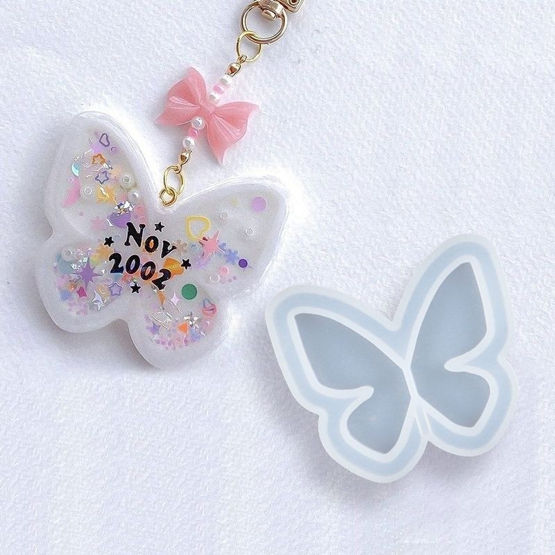 HH Cetakan Resin Shaker Kupu Kupu Silikon Liontin Gantungan Kunci Keychain Pendant Epoxy Mold