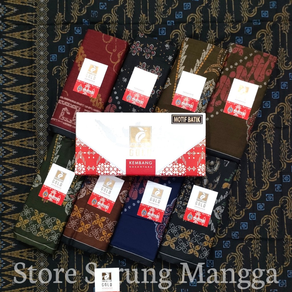 Sarung Mangga Nusantara Batik Dewasa Sarung Mangga Gold Motif Batik Hitam Dewasa