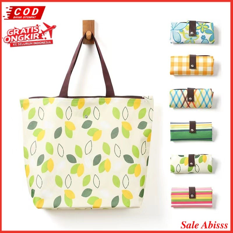 (TAS04) TAS LIPAT RESLETING / TAS BELANJA LIPAT / SHOPPING BAG / ECO BAG MOTIF ANTI AIR UKURAN BESAR