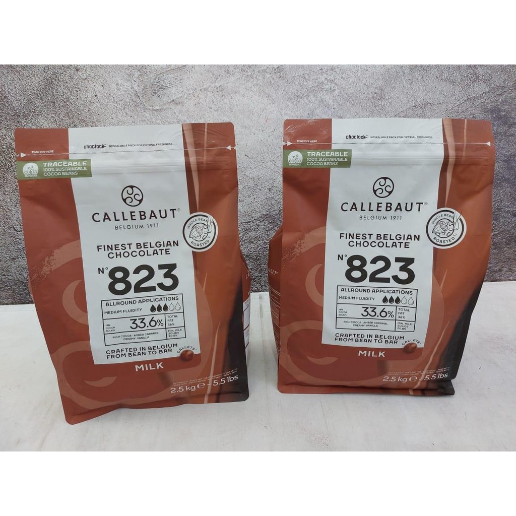 

Callebaut 823 NV 33,6% 2,5kg Chocolate Milk Couverture Cokelat 823NV