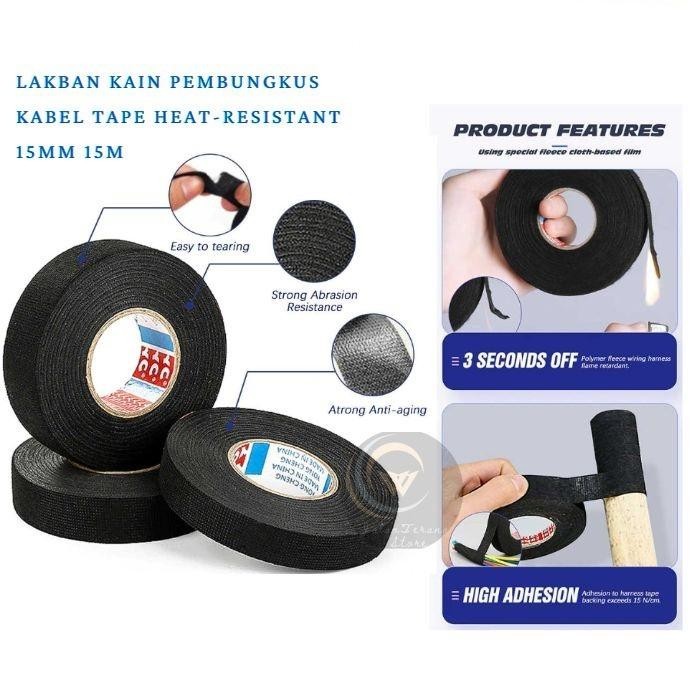 

Lakban Kain Kabel Listrik Awet Tahan Panas 15mm 15m 15 mm Berkualitas