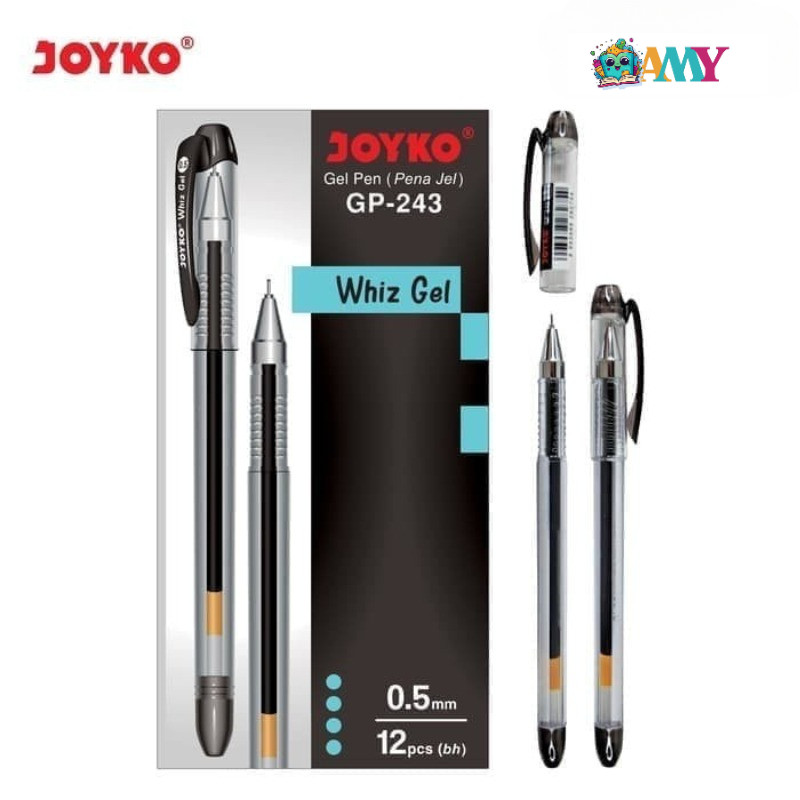 

(1PAK ISI 12PCS) JOYKO BALLPOINT WHIZ GEL GP-243 AMY STASIONARY