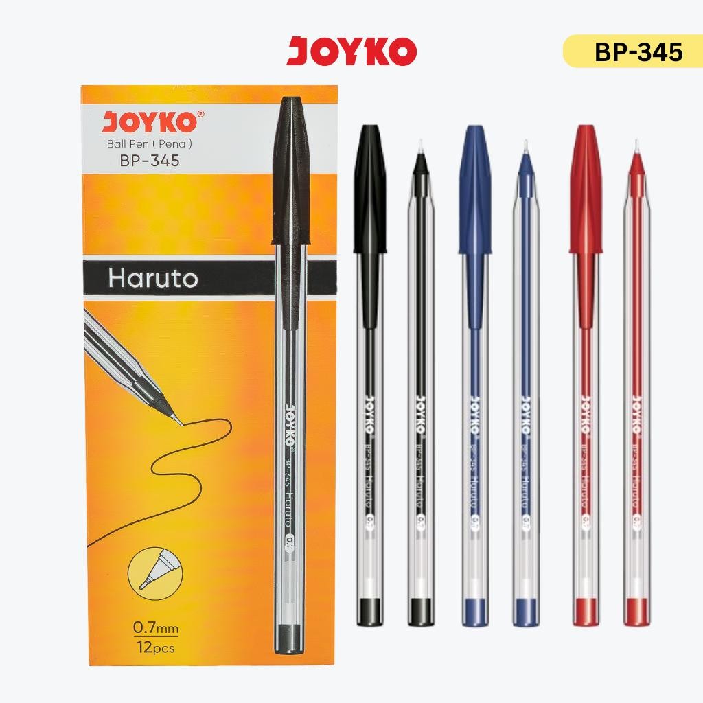 

JOYKO Ball Pen Pulpen 1 Pack BP-345 Haruto 0.7mm Isi 12 Pcs
