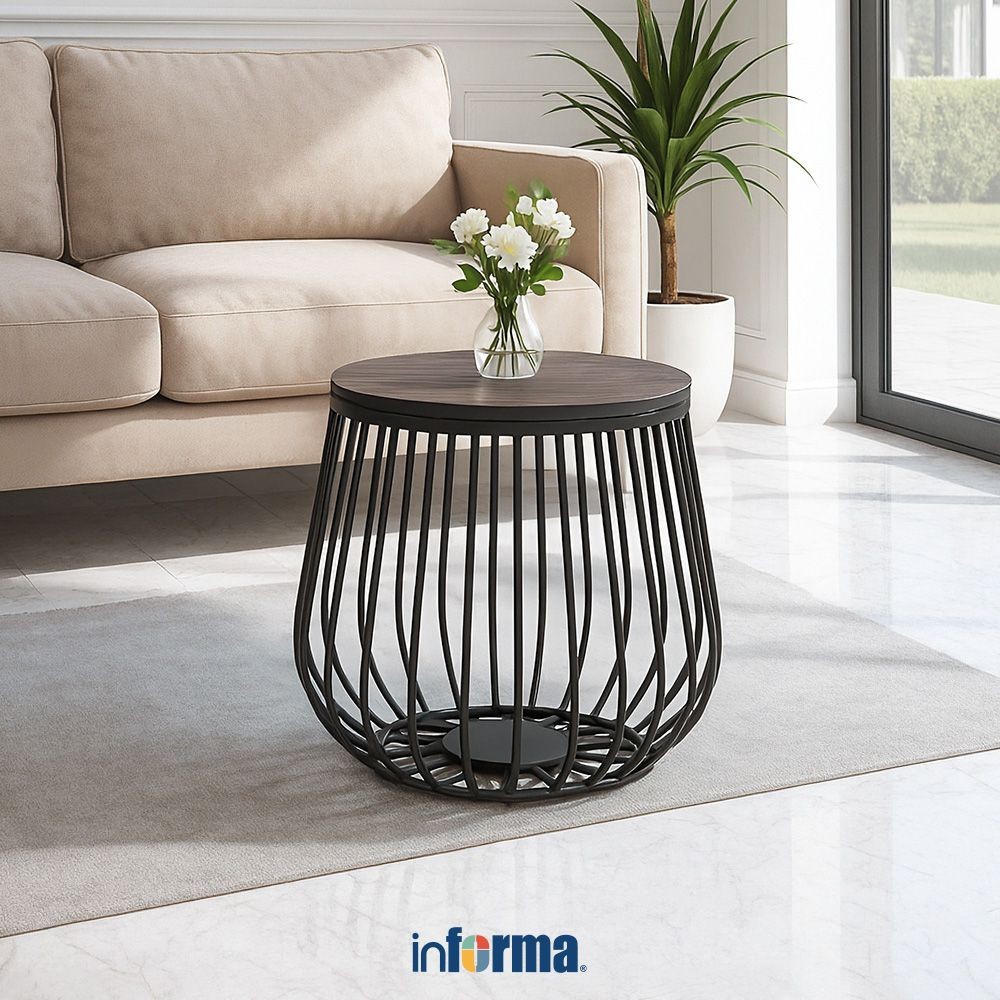Informa Millburn Meja Tamu 52 cm - Hitam Coffee Table Serbaguna Meja Sofa Furniture Rumah Aesthetic 
