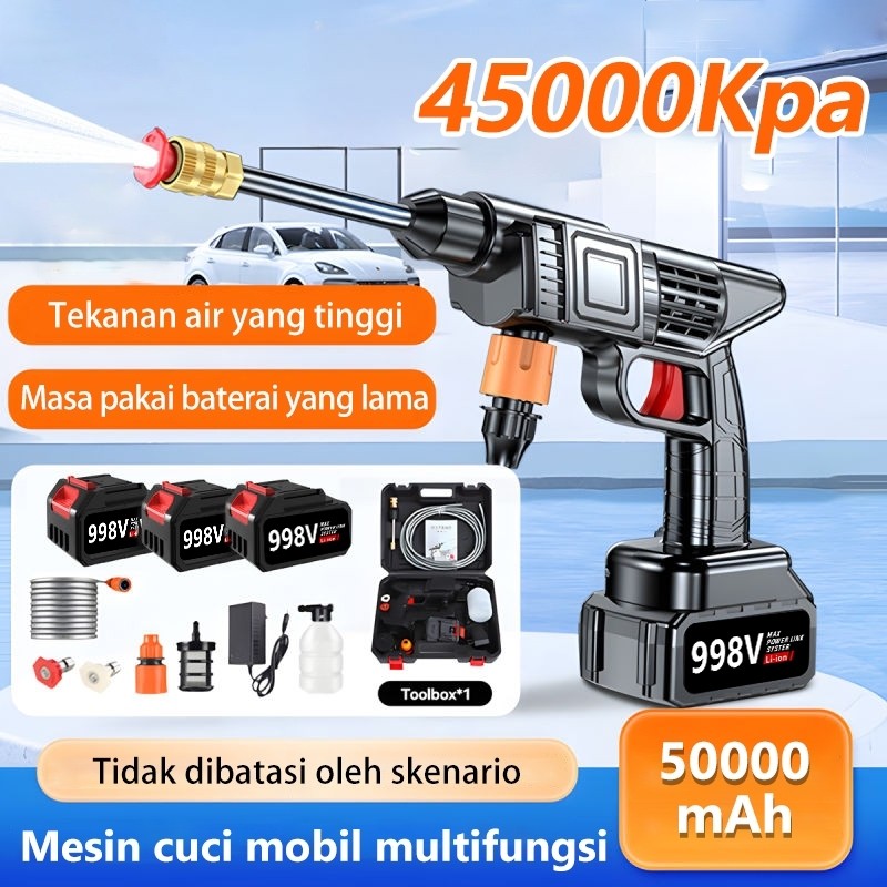 Decker Jet Cleaner Cuci Motor Mobil 998VF 55000mAh Mesin Cuci Mobil Jet Cleaner Mobil Pompa Mesin Po