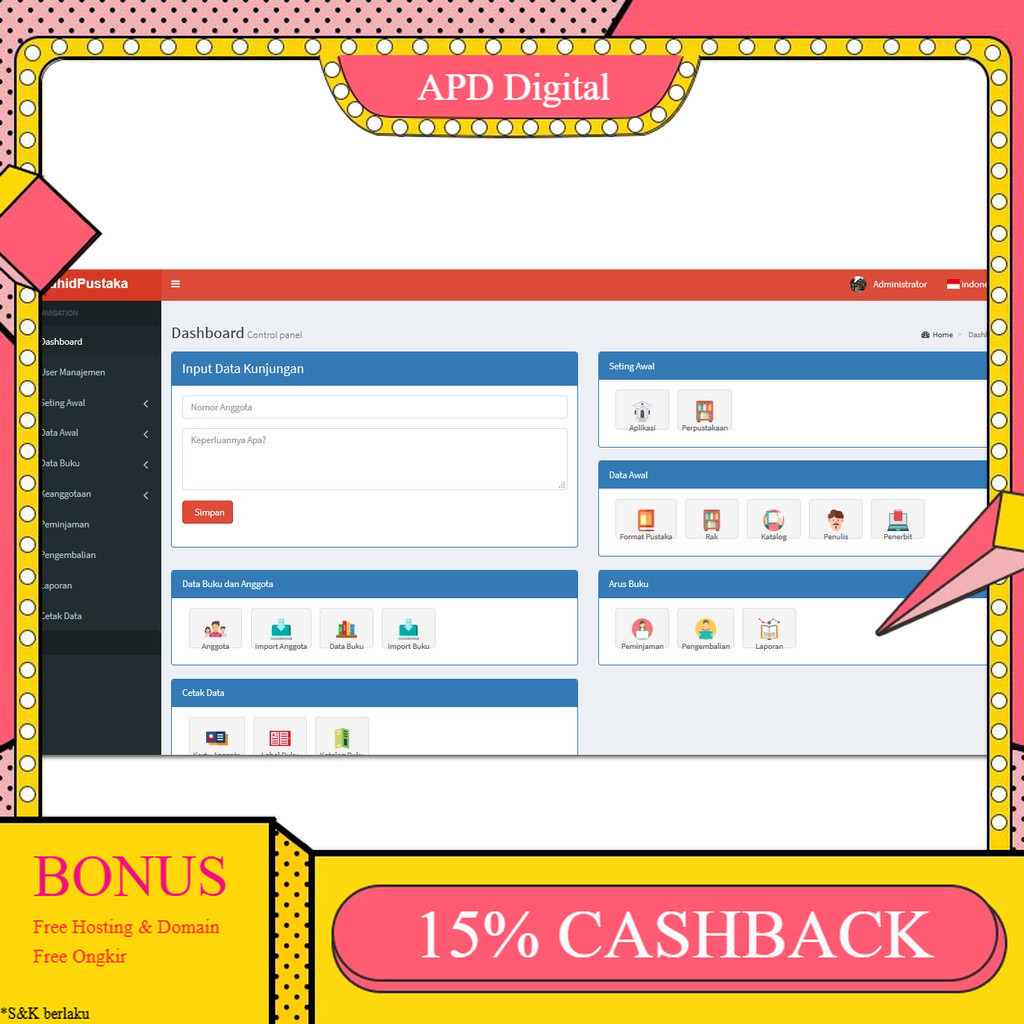 Source Code Perpustakaan Sekolah Berbasis Website APD