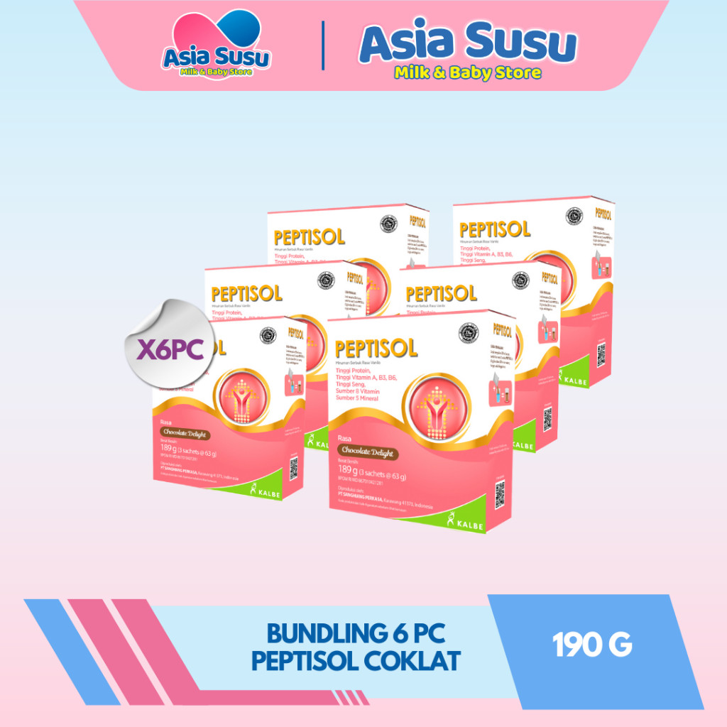 

NEW [BUNDLE] Peptisol Coklat / VANILA 190gr x 6pc - (SUSU PEMULIHAN OPERASI) PREMIUM