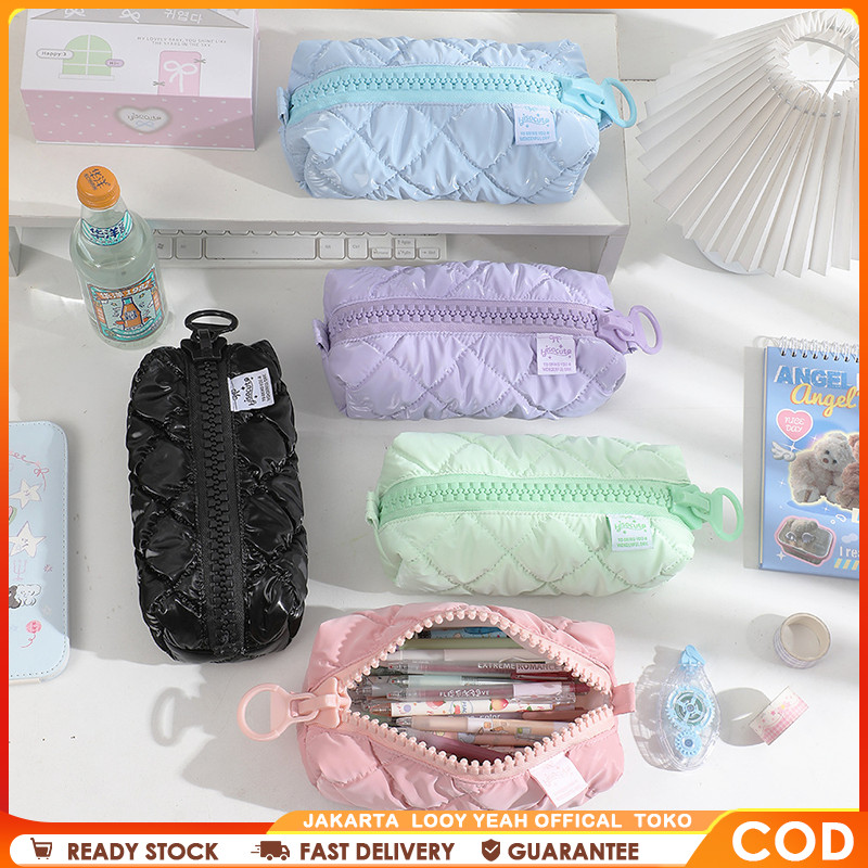 

Kotak Pensil Tempat Pensil Pouch Makeup Tas Kosmetik Bow Pita Coquette Y2K Aesthetic Tempat pensil ritsleting warna macaroon berkapasitas besar