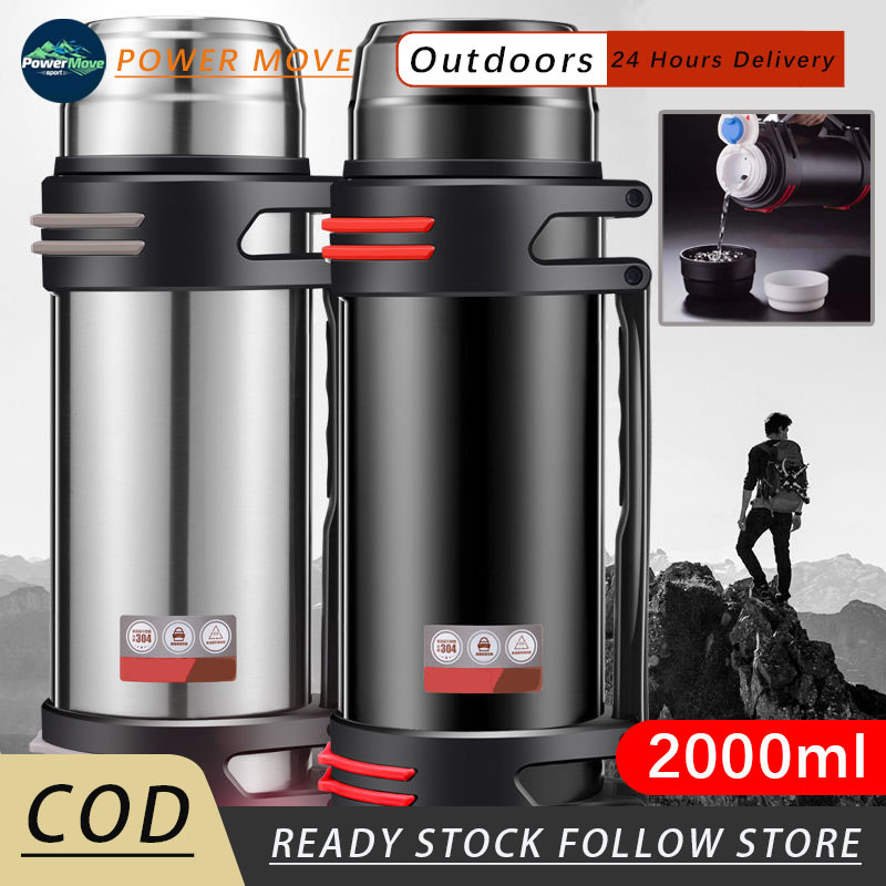 Vacuum Flask Stainless 304 Termos Air Panas 2 Liter Cangkir Air Olahraga Luar Ruangan 12 Jam Tetap H