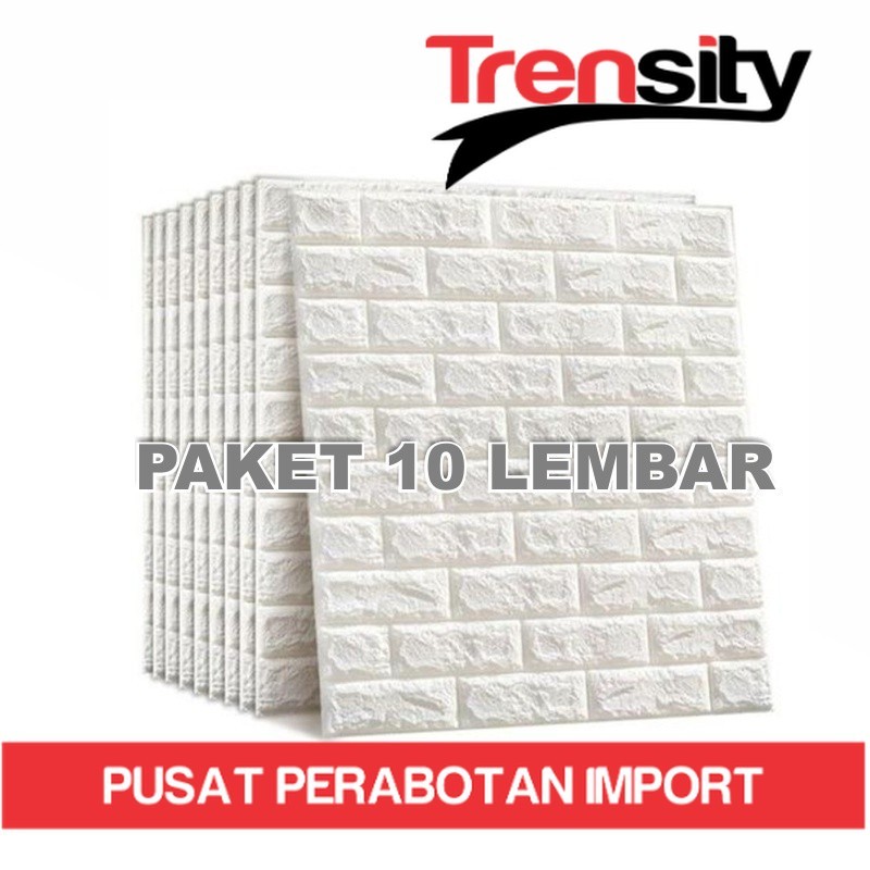 PAKET 10 LEMBAR Wallpaper 3D Modern Foam Batu Bata Wallstiker Wallpaper Dinding 3D Foam *TRENSITY*