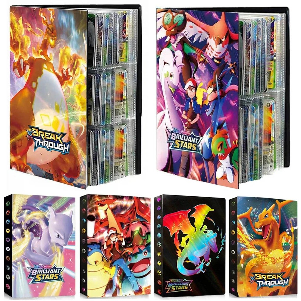 

Cartoon Album 432/240PCS Card Book Protector Gengar Charmander Map Letters Holder Binder Cartoon VMAX GX Game Collection Folder