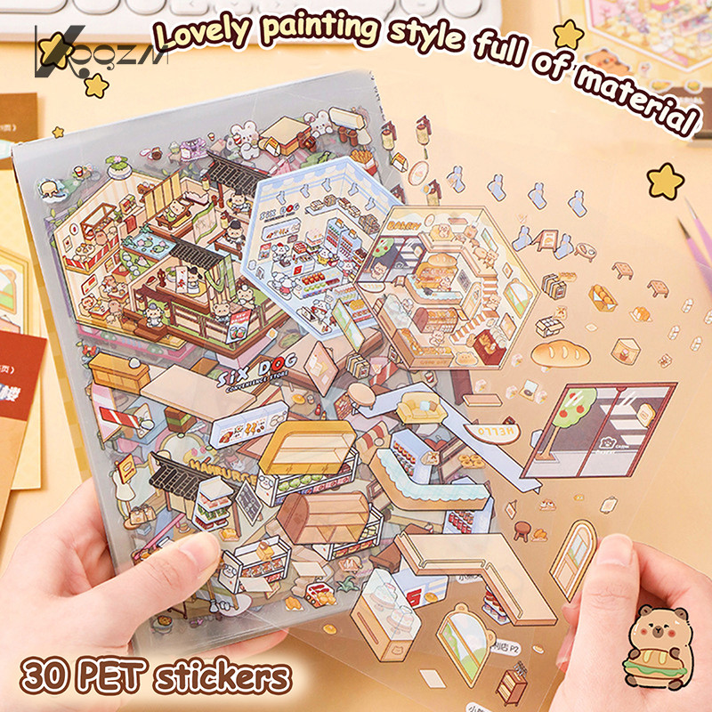 

Fashion Cute Capybara 3D Landscape Stickers Collection Book Album Cartoon Miniature Scene DIY Toy Game Birthday Gifts
