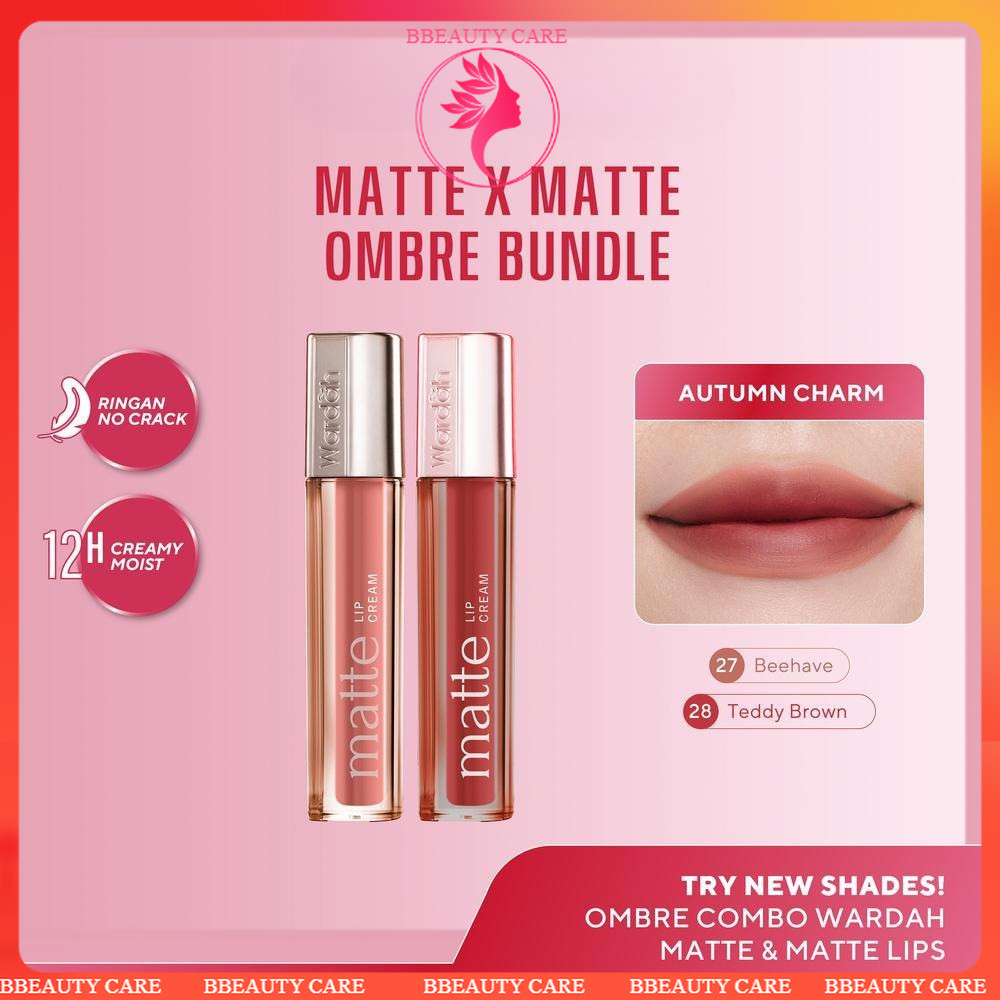 ⁠[BUNDLE] WARDAH Paket Ombre Matte Lip Cream - Liptint-Lip-Stain-Lipgloss-Lipstik