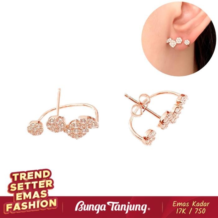 ANTING TINDIK BULAT BLINK - EMAS 17K - BUNGA TANJUNG GOLD
