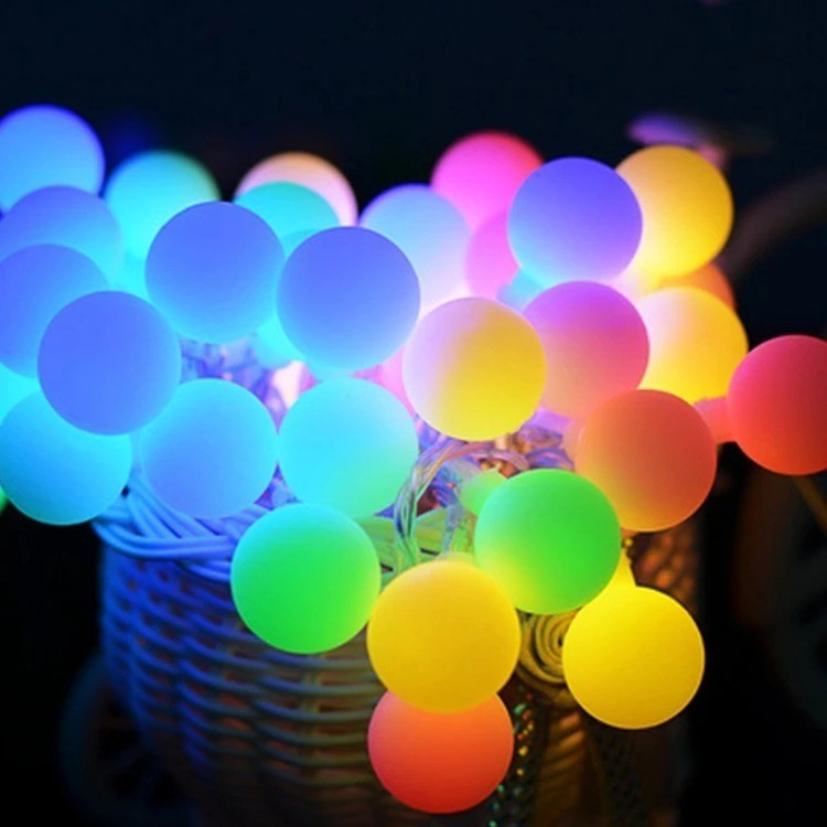 [M.C] Lampu Tumblr Lampu Hias Natal Anggur 10 METER / Lampu Tumblr Bola Bintang Warna Rainbow 10 MET