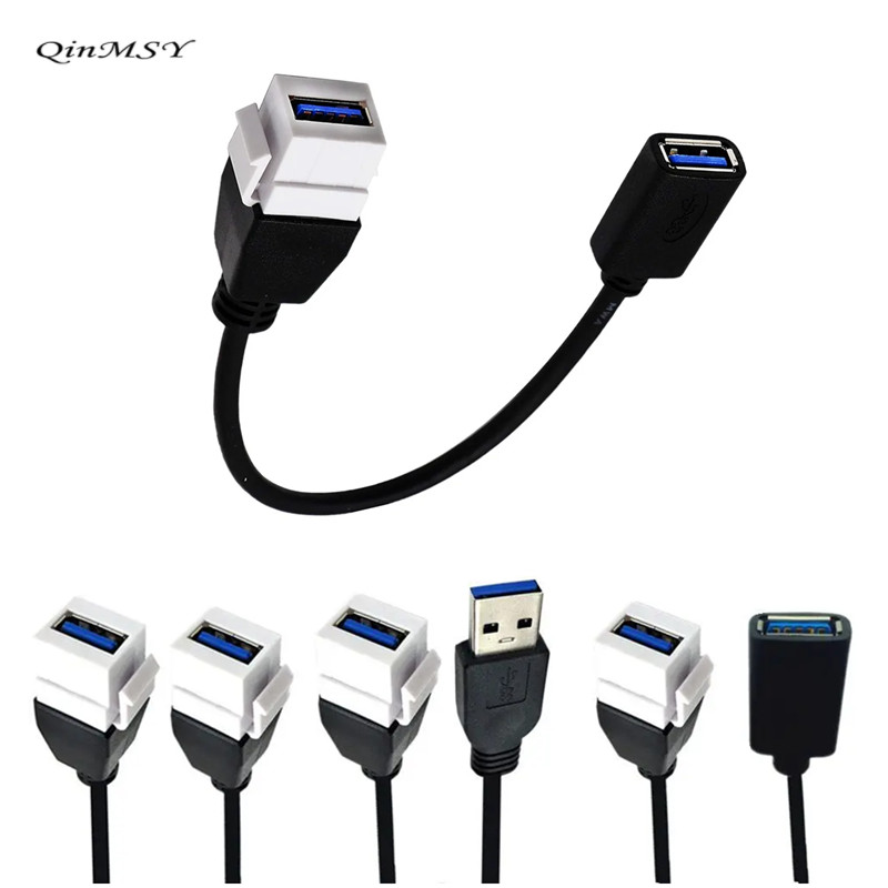 USB 3.0 A Male & Female to Female Panel Mount Insert Adapter for Wall Socket Face Plate 0.2m