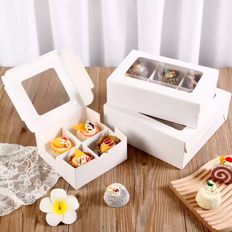 

Premium Cake Boxes with Clear Window Cupcake Carrier with Inserts Muffin Boxes Durable Holiday Cupcake Holder for Bakeries