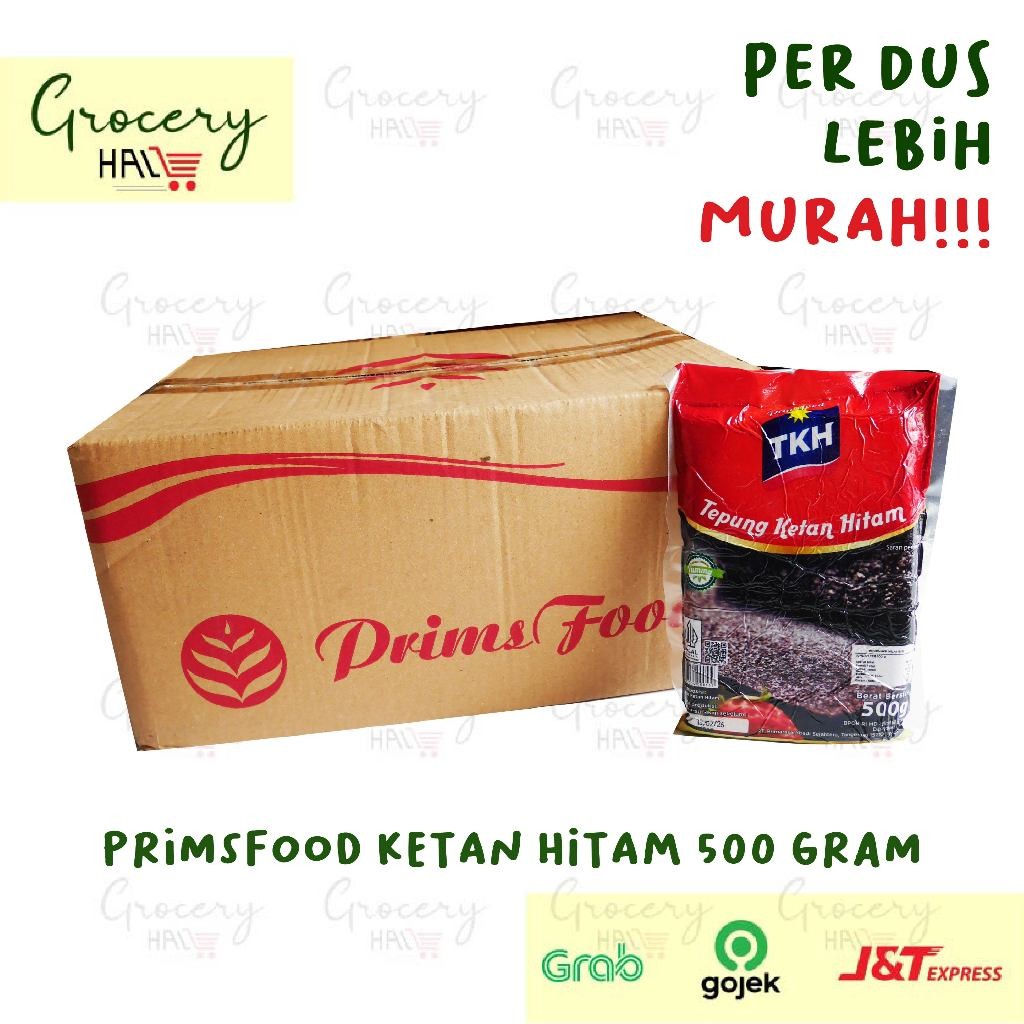 

[ HARGA DUS ] PRIMSFOOD TEPUNG KETAN HITAM 500 GRAM - 1 DUS ISI 20