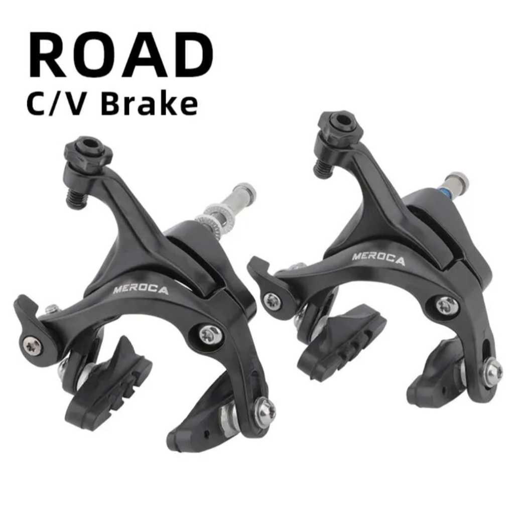 Meroca Rem U Dual Pivot C Brake Caliper Roadbike BMX Sepeda Balap Fixie Depan Belakang Lengkap Set